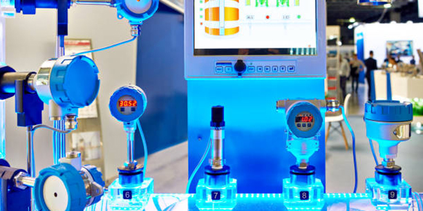 Industrial internet of things, innovative manufacturing and smart industry: human machine interface app on a digital tablet